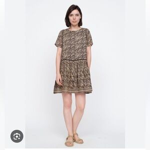 Sea New York Luella Day Dress in Brown Cotton Sz 2